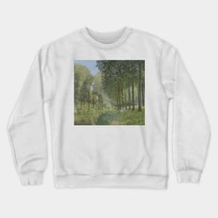 Rest along the Stream. Edge of the Wood by Alfred Sisley Crewneck Sweatshirt
